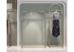 Стійка для одягу та суконь 1500×400×1700 мм у глянцевому золоті